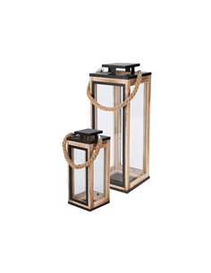 Φανάρια ξύλινα σετ 2 τμχ 32εκ. - 50εκ.