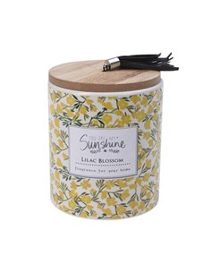 Κερί αρωματικό "Sunshine" με ξύλινο καπάκι Ø9xY11,7εκ. lilac blossom