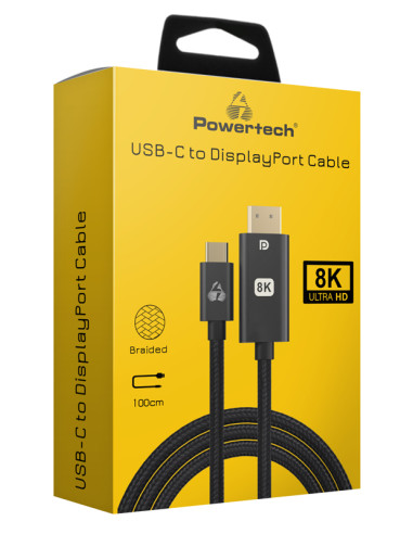 POWERTECH καλώδιο USB-C σε DisplayPort PTR-0138, 8K/120Hz, 1m, μαύρο