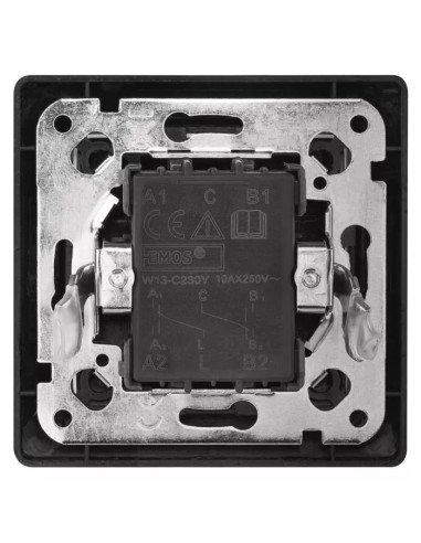 EMOS διακόπτης αλέ-ρετούρ A6100.8, διπλός, 2-way, μαύρος