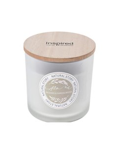 Κερί αρωματικό "Natural Story" με ξύλινο καπάκι Ø10xY10εκ. sandalwood