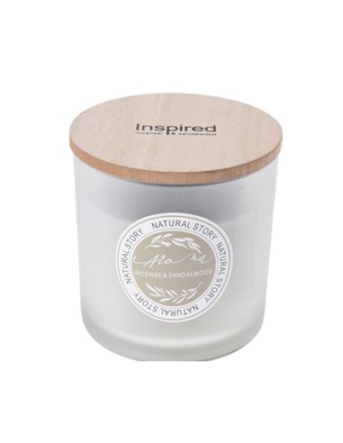 Κερί αρωματικό "Natural Story" με ξύλινο καπάκι Ø10xY10εκ. sandalwood