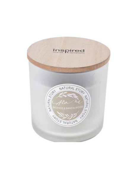 Κερί αρωματικό "Natural Story" με ξύλινο καπάκι Ø10xY10εκ. sandalwood