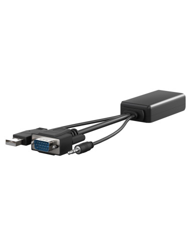 GOOBAY αντάπτορας VGA σε HDMI 61259, 3.5mm Jack, 1080p/60Hz, μαύρος