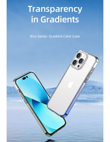 USAMS θήκη Binz για iPhone 14 Plus, μπλε & διάφανη