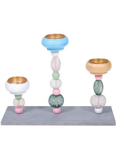 Διακοσμητικό κηροπήγιο ξύλινο 27,5x13x21,5εκ.