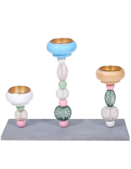 Διακοσμητικό κηροπήγιο ξύλινο 27,5x13x21,5εκ.