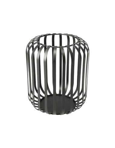 Φανάρι μεταλλικό για κεριά μαύρο 16x18,5εκ