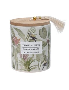 Κερί αρωματικό "Tropical Party" με ξύλινο καπάκι Ø9xY11,7εκ. citron garden