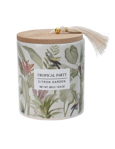 Κερί αρωματικό "Tropical Party" με ξύλινο καπάκι Ø9xY11,7εκ. citron garden