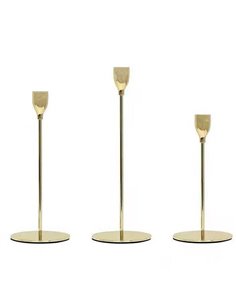 Κηροπήγια minimal σετ 3 τεμαχίων σε ροζ-χρυσό χρώμα, μεταλλικά