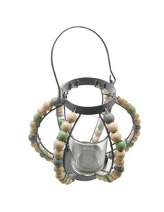 Διακοσμητικό κηροπήγιο ξύλινο γκρι 15x15x12εκ.