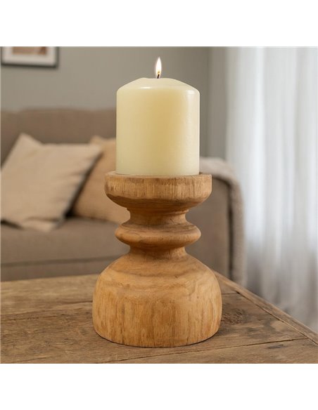 Κηροπήγιο Nextdeco Tribeca ανακυκλωμένο ξύλο teak Ø10/12x16εκ.