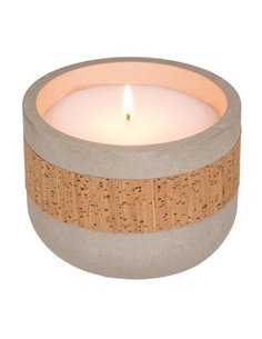 Κερί λευκό σε τσιμεντένιο βαζάκι με φελλό, Ø11,5xΥ8εκ.