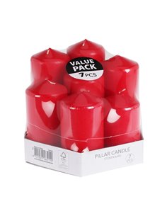 Σετ 7 κεριά κόκκινα άοσμα σε διάφορα μεγέθη