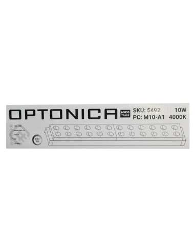 OPTONICA LED μαγνητικό φωτιστικό 5492, 10W, 4000K, μεταλλικό, μαύρο