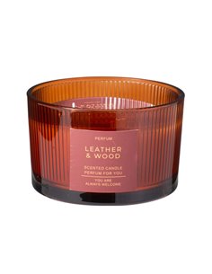 Αρωματικό κερί Leather - Wood 13x8εκ.