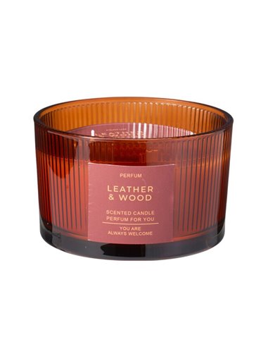 Αρωματικό κερί Leather - Wood 13x8εκ.