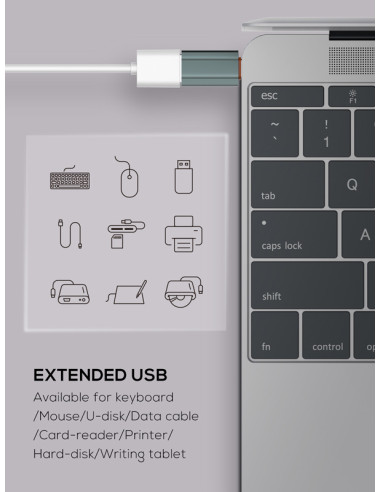 LDNIO αντάπτορας USB-C σε USB LC140, αρσενικό σε θηλυκό, γκρι