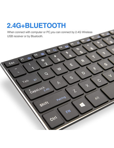 RIITEK ασύρματο πληκτρολόγιο RT721 με touchpad, Bluetooth & 2.4GHz