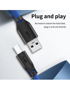 CABLETIME καλώδιο USB σε USB Type B CT-C160-U3-AMBM, 5Gbps, 1m, μπλε