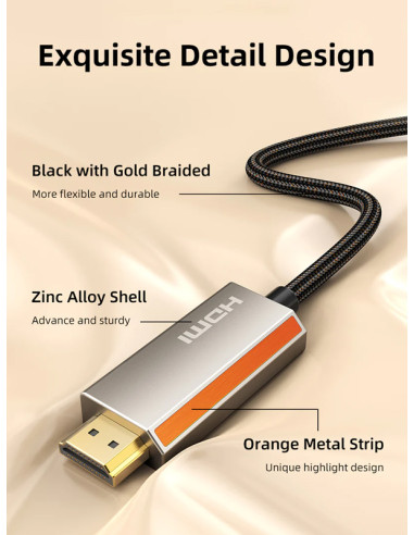 CABLETIME καλώδιο USB-C σε HDMI CT-CMHD8K, 8K/60Hz, 3m, μαύρο