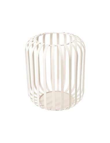 Φανάρι μεταλλικό για κεριά λευκό 16x18,5εκ