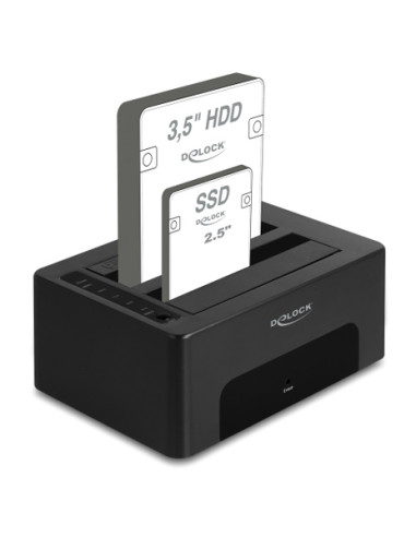 DELOCK docking station 64187, clone/erase function, 2x SSD/HDD, 5Gb/s