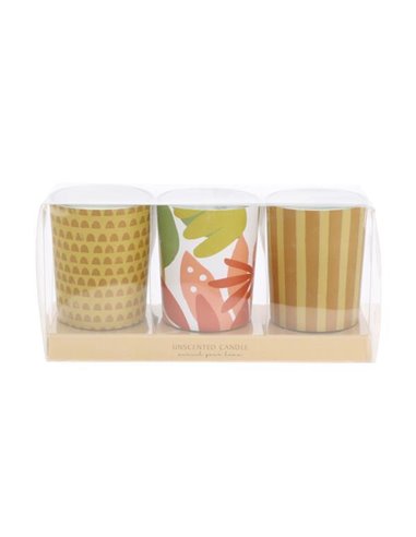 Κεριά αρωματικά σετ 3 τμχ Ø5xY6εκ. Yellow