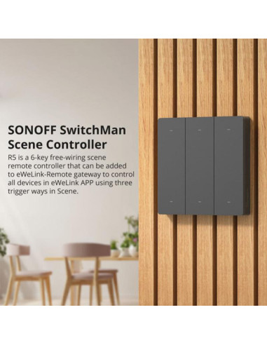 SONOFF smart διακόπτης R5W με 6x πλήκτρα, Wi-Fi, λευκός