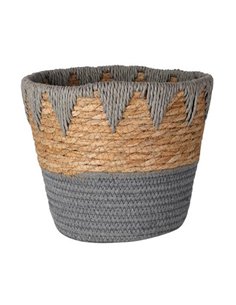 Καλάθι ψάθινο "Ethnic" Ø20xY24,5εκ. γκρι