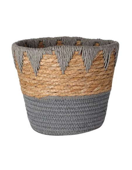 Καλάθι ψάθινο "Ethnic" Ø20xY24,5εκ. γκρι