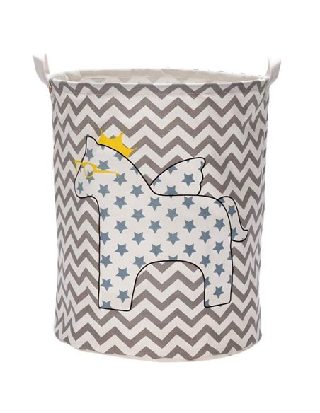 Καλάθι αποθήκευσης ή απλύτων "Πήγασος-Αστέρια", Υ48εκ. Ø45εκ.