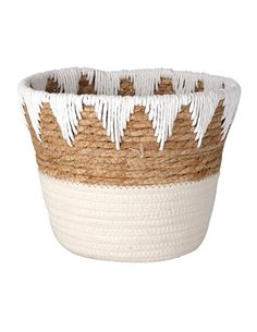 Καλάθι ψάθινο "Ethnic" Ø20xY24,5εκ. λευκό