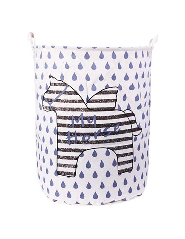 Καλάθι αποθήκευσης ή απλύτων "Πήγασος-Ρίγες", Υ48εκ. Ø45εκ.