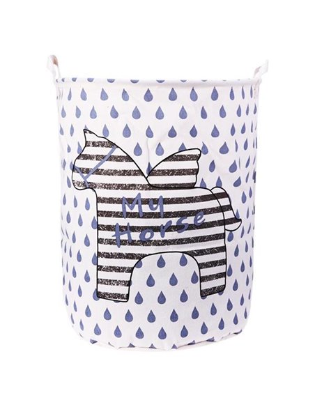 Καλάθι αποθήκευσης ή απλύτων "Πήγασος-Ρίγες", Υ48εκ. Ø45εκ.