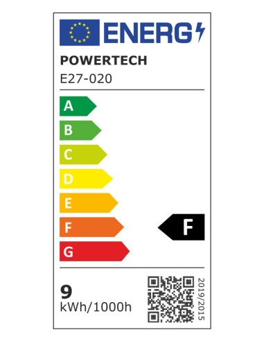 POWERTECH LED λάμπα E27-020, 9W, 4000K, E27, 820lm