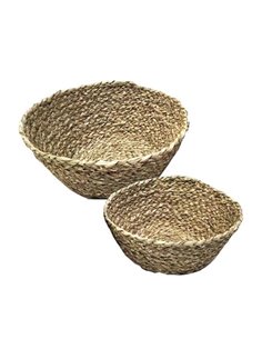 Σετ 2 καλάθια ψάθινα οβάλ  23x19xΥ8εκ., - 20x17xΥ6,5εκ.