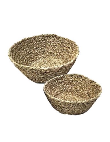 Σετ 2 καλάθια ψάθινα οβάλ  23x19xΥ8εκ., - 20x17xΥ6,5εκ.