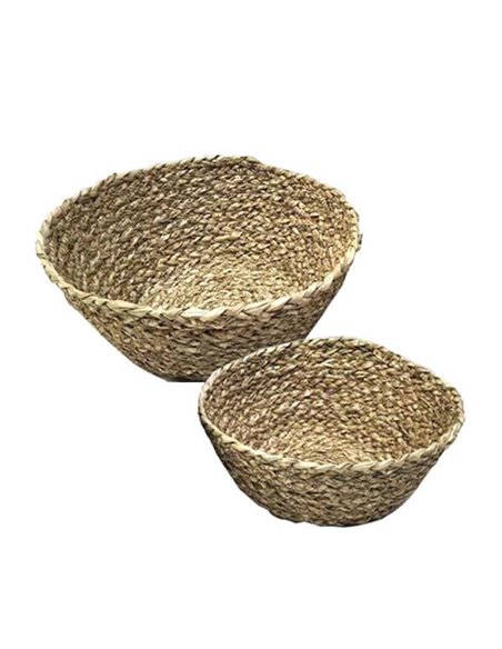 Σετ 2 καλάθια ψάθινα οβάλ  23x19xΥ8εκ., - 20x17xΥ6,5εκ.