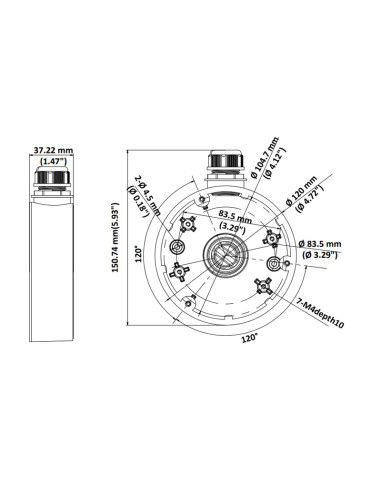 HIKVISION HIWATCH βάση κάμερας DS-1280ZJ-DM46, μεταλλική, λευκή