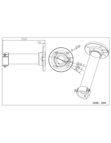 HIKVISION HIWATCH βάση κάμερας DS-1661ZJ, μεταλλική, λευκή