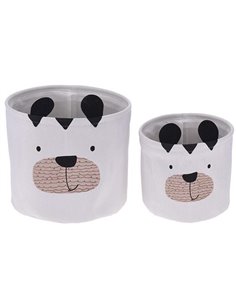 Καλάθια υφασμάτινα σετ 2 τμχ "Dog" Ø21εκ. - Ø29εκ.