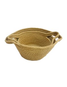 Σετ 2 καλάθια ψάθινα με λαβές Ø21xΥ11,5εκ., Ø18xΥ9εκ.