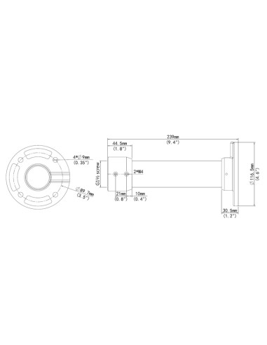 UNIARCH βάση κάμερας TR-CE45-IN, μεταλλική, λευκή