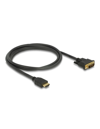 DELOCK καλώδιο HDMI σε DVI 85653, 2K/60Hz, 7.92 Gbps, 1.5m, μαύρο