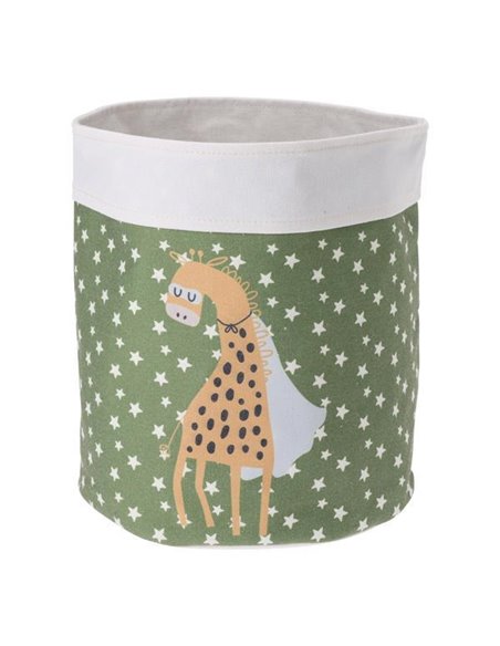 Καλάθι απλύτων υφασμάτινο πτυσσόμενο "giraffe" Ø24x29εκ.