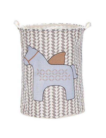 Καλάθι αποθήκευσης ή απλύτων "Πήγασος-Μοτίβο", Υ48εκ. Ø45εκ.