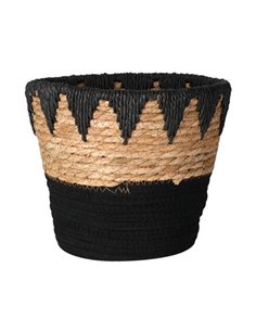 Καλάθι ψάθινο "Ethnic" Ø20xY24,5εκ. μαύρο