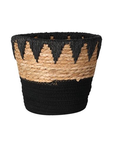 Καλάθι ψάθινο "Ethnic" Ø20xY24,5εκ. μαύρο